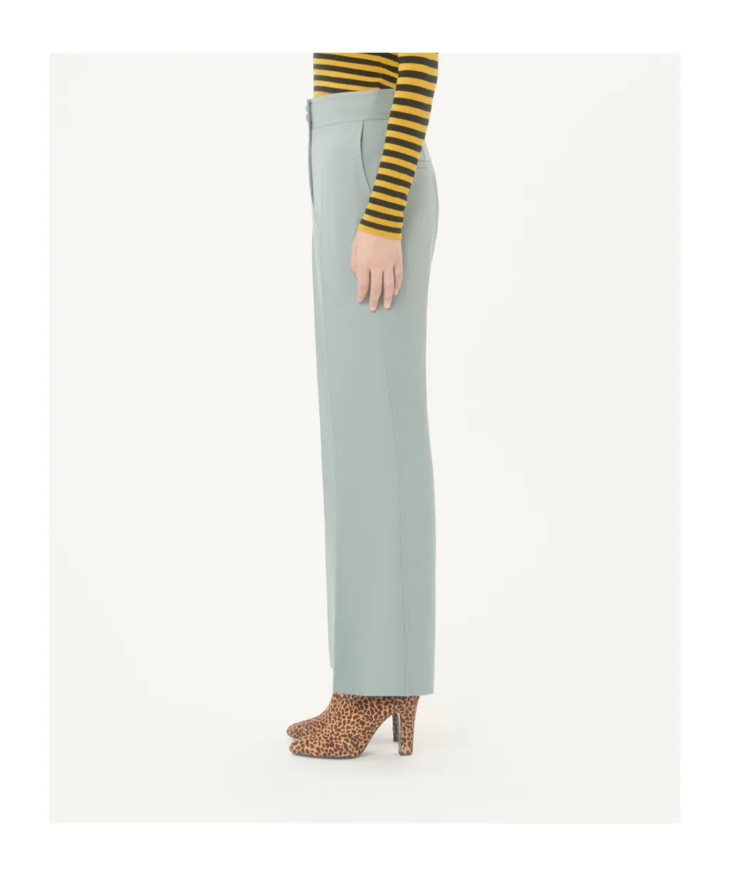 Light Diagonal Wool Trousers