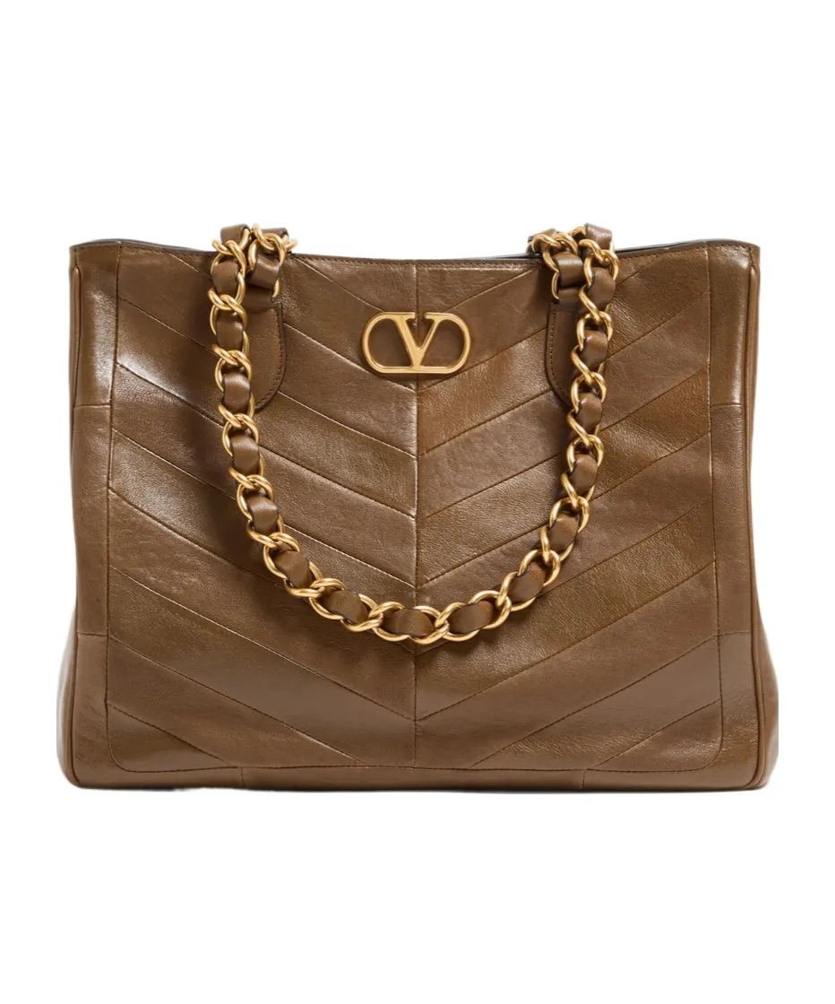 Valentino Laseine Vlogo Signature Chevron Patterned Tote Bag