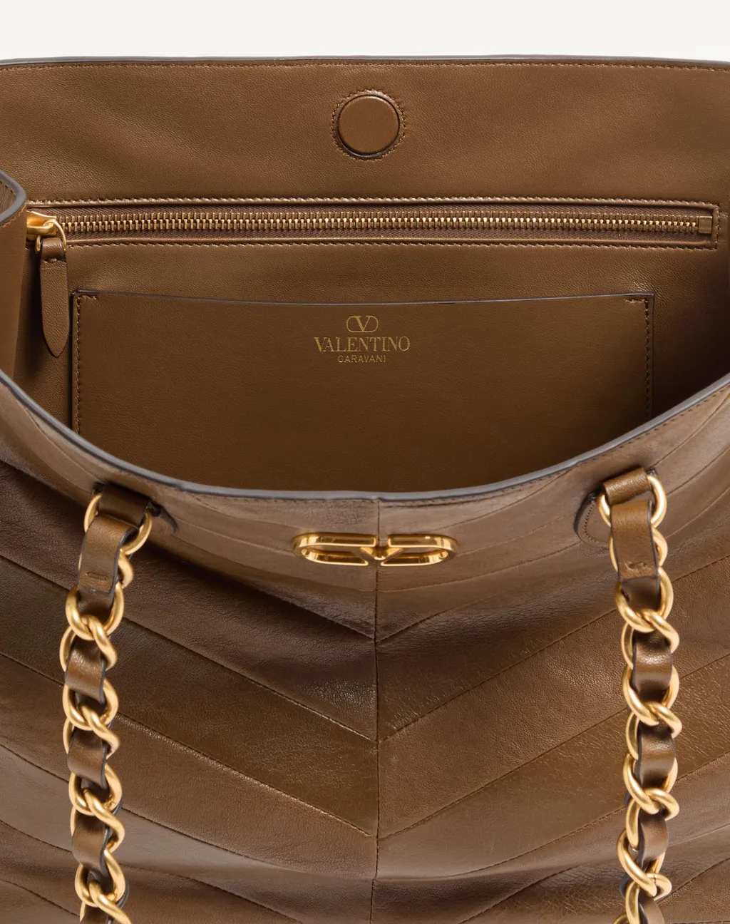 Valentino Laseine Vlogo Signature Chevron Patterned Tote Bag