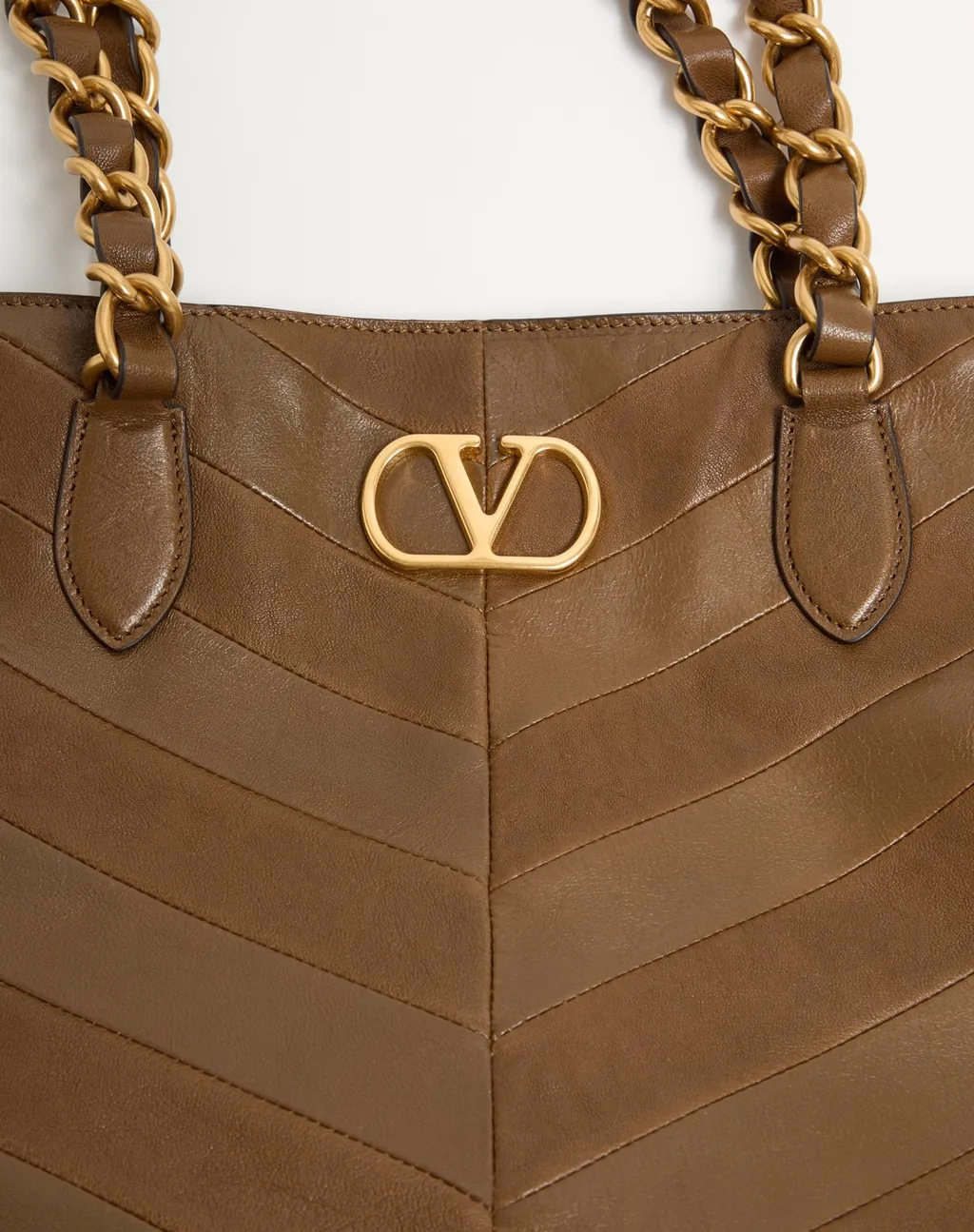 Valentino Laseine Vlogo Signature Chevron Patterned Tote Bag