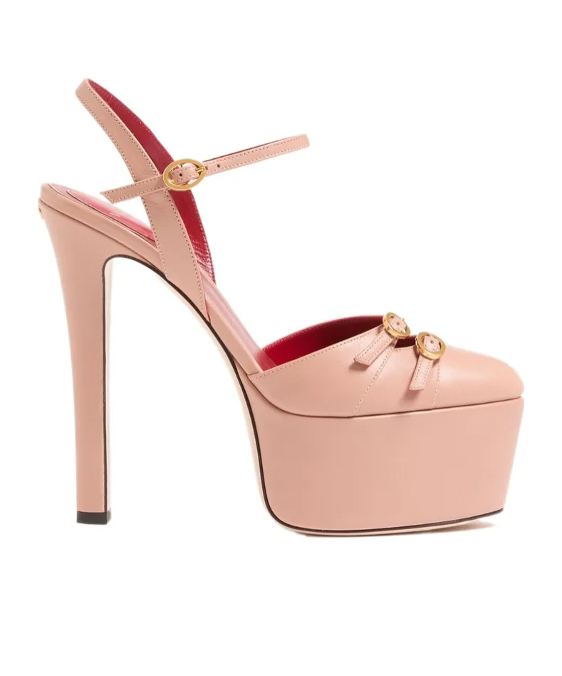 Crasher Platform Pumps In Kidskin 145Mm