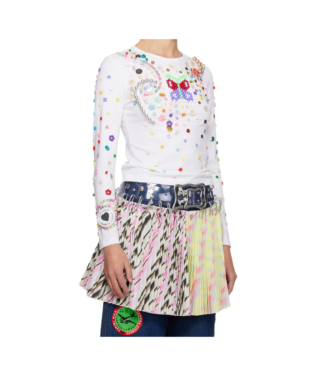 Handmade Beaded Crew Neck T-Shirt