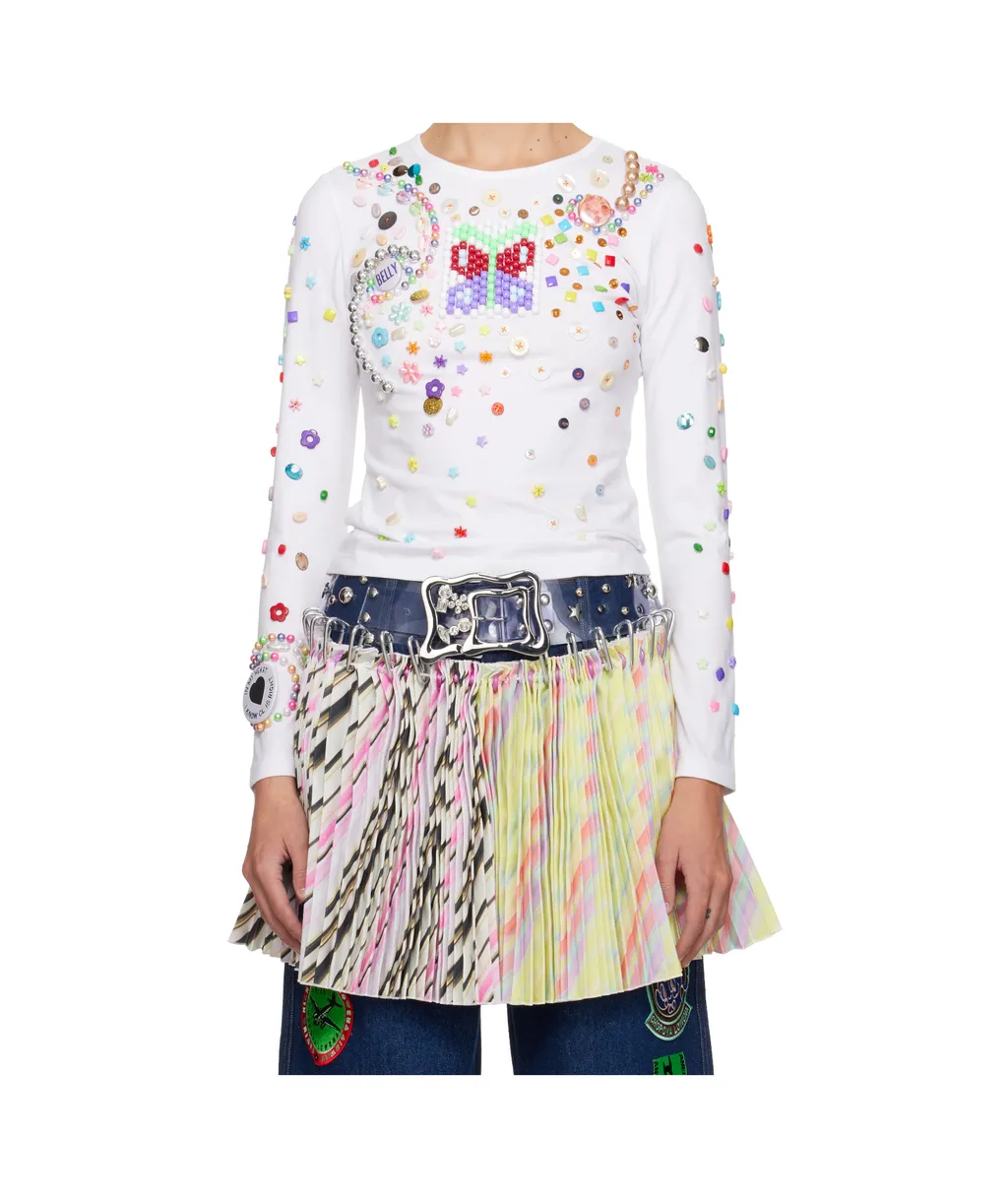 Handmade Beaded Crew Neck T-Shirt