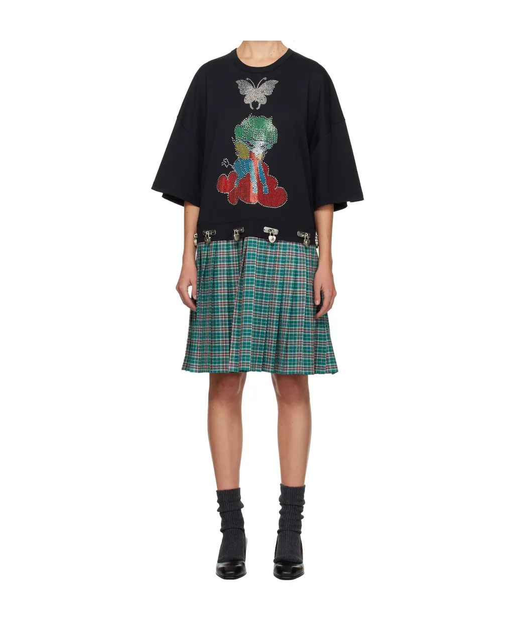 Spaced Out Short-Sleeve Mini Dress
