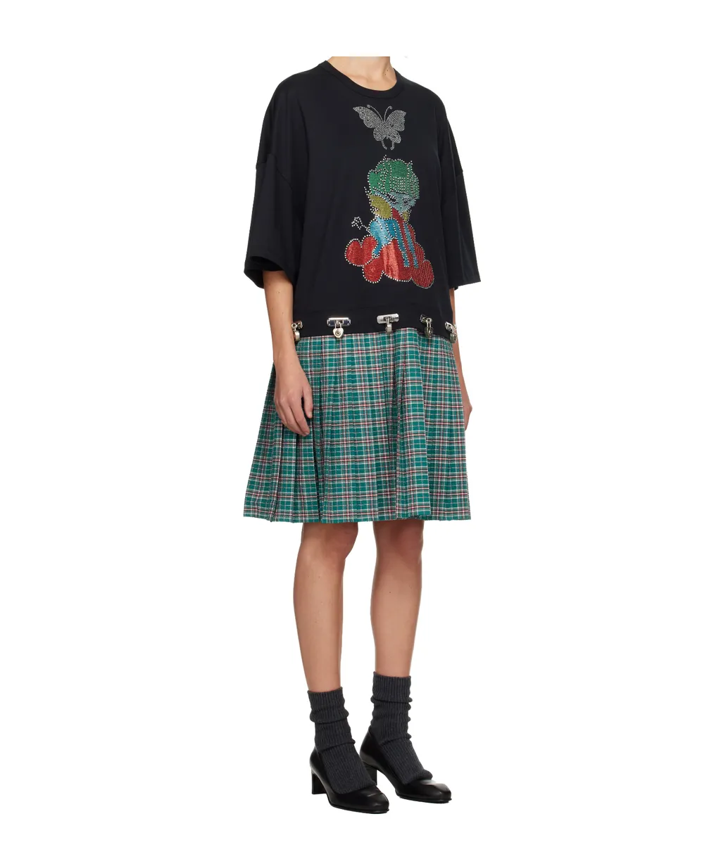 Spaced Out Short-Sleeve Mini Dress