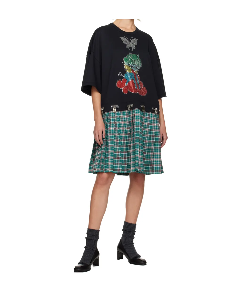 Spaced Out Short-Sleeve Mini Dress