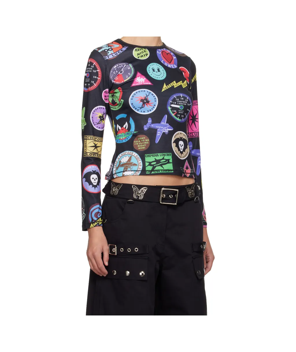Graphic-Print Long-Sleeve T-Shirt