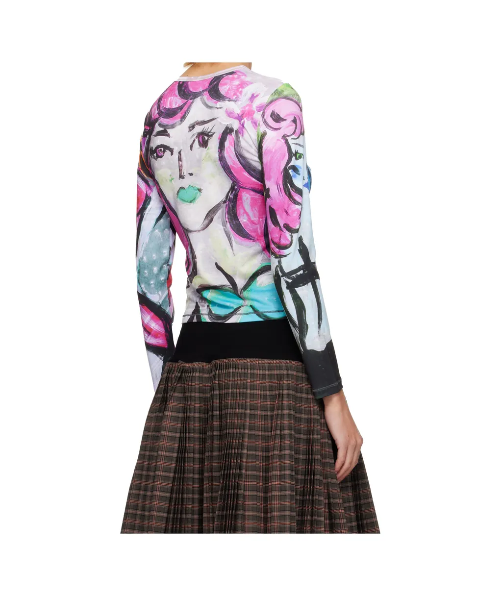 Graphic-Print Long-Sleeved T-Shirt