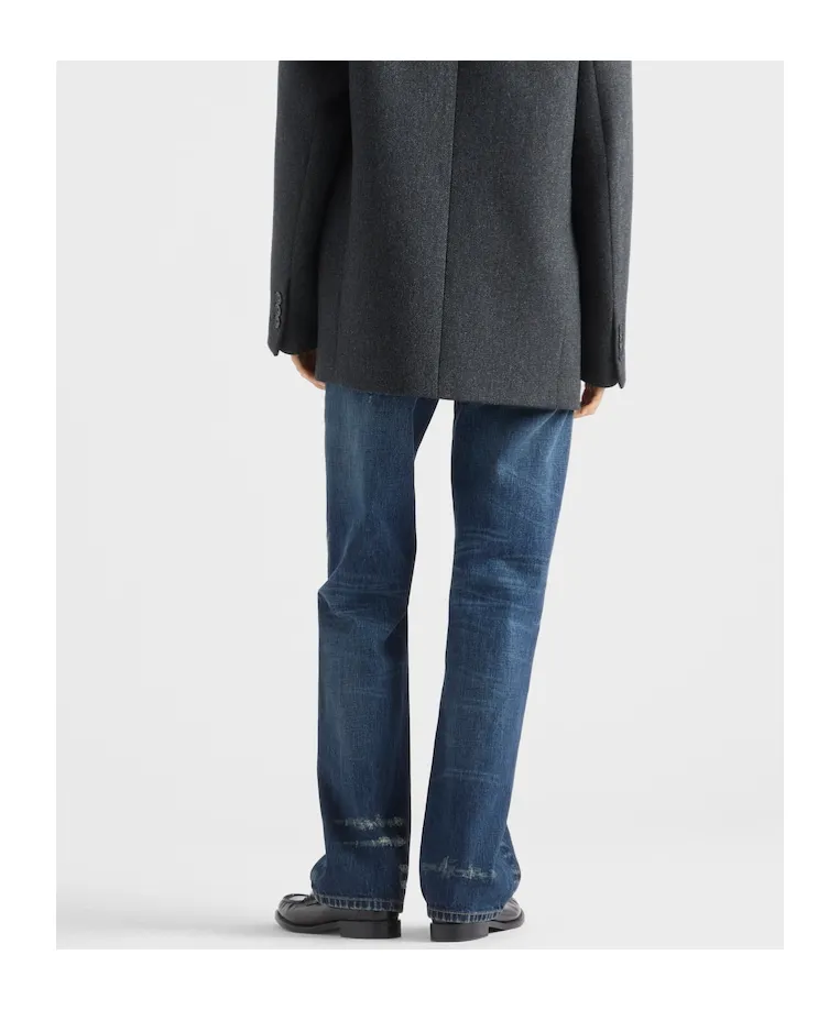Prada Straight-Leg Distressed Denim Jeans
