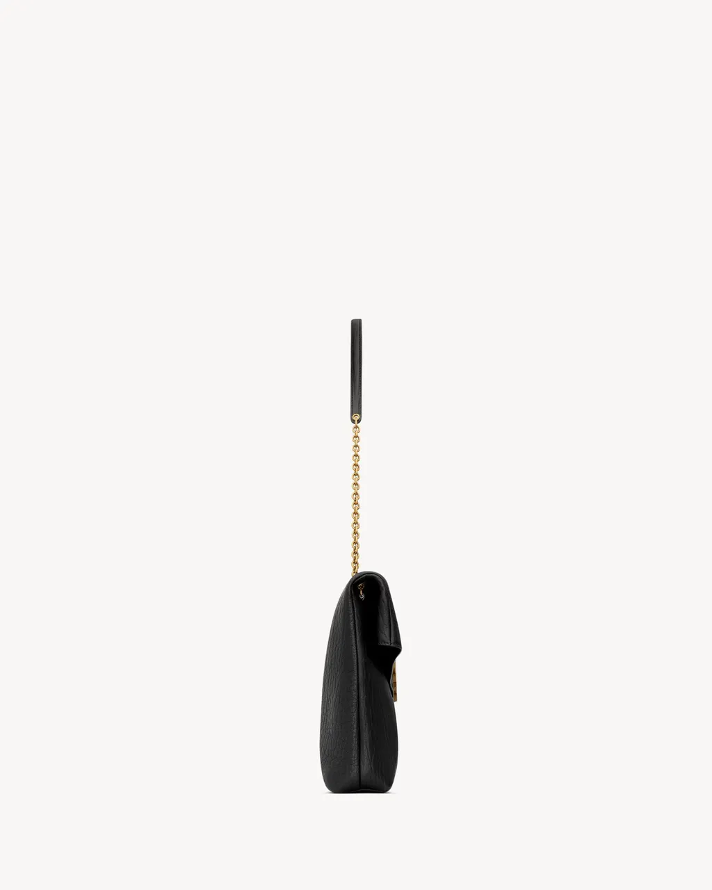 Saint Laurent Logo Plaque Foldover Top Clutch Bag