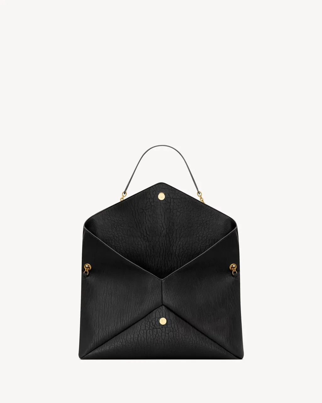 Saint Laurent Logo Plaque Foldover Top Clutch Bag