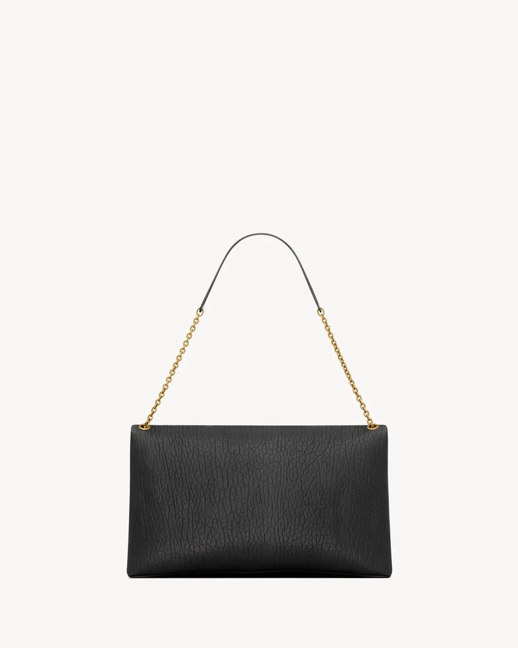 Saint Laurent Logo Plaque Foldover Top Clutch Bag