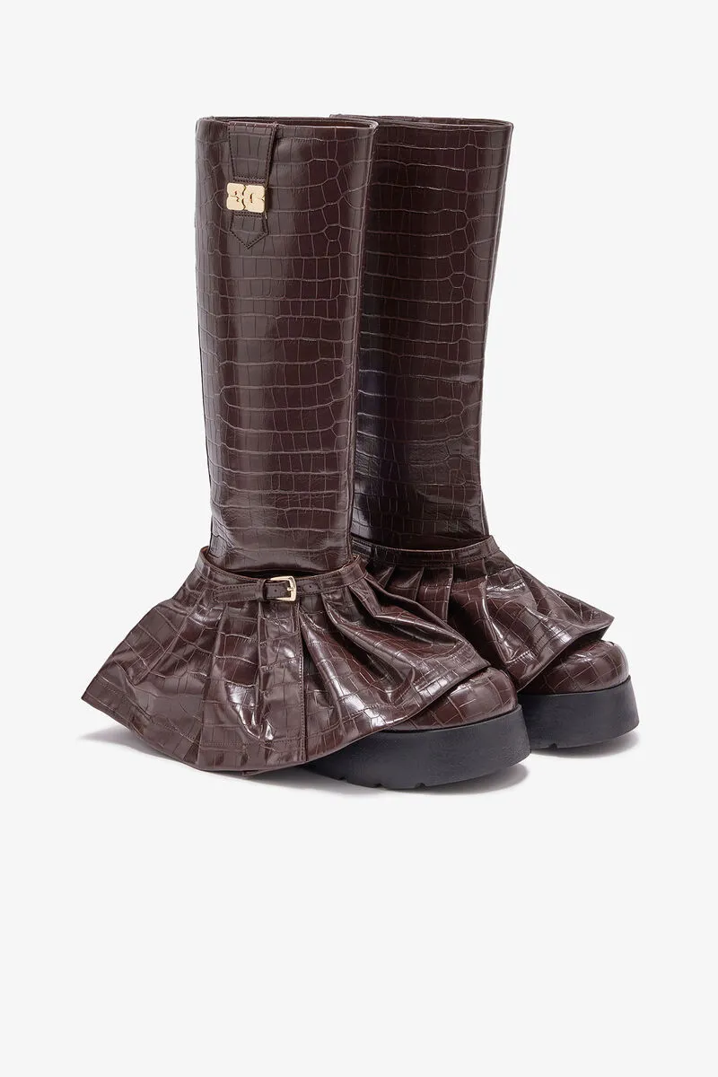 Ganni Kat Embossed High Boots