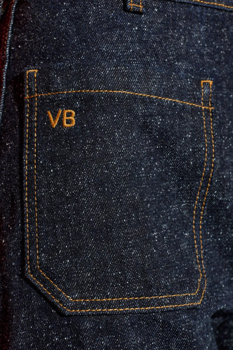 Victoria Beckham Logo Embroidered Wide-Leg Jeans