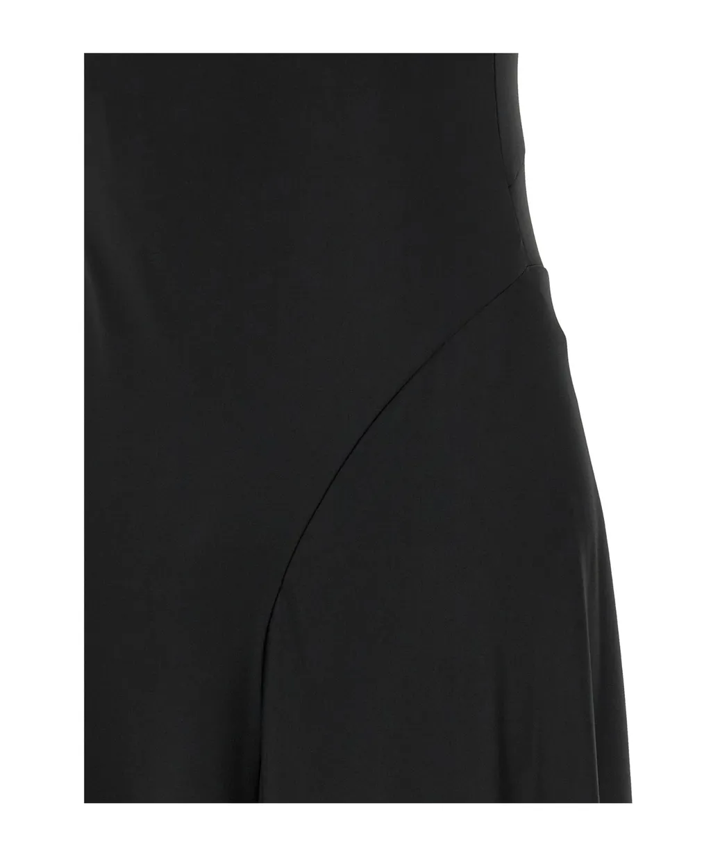 Asymmetric-Hem Midi Dress