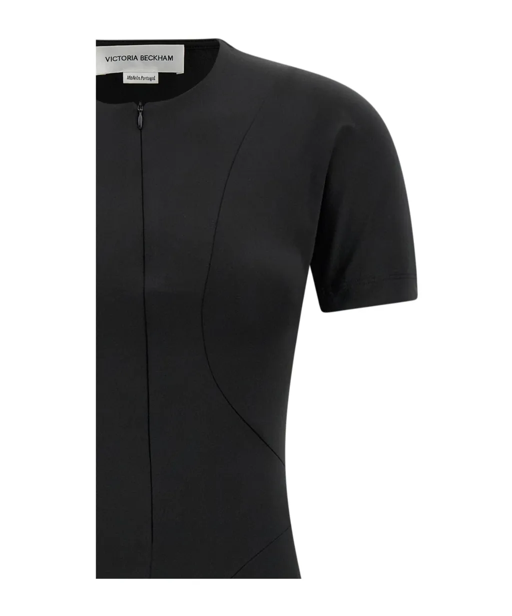 Asymmetric-Hem Midi Dress