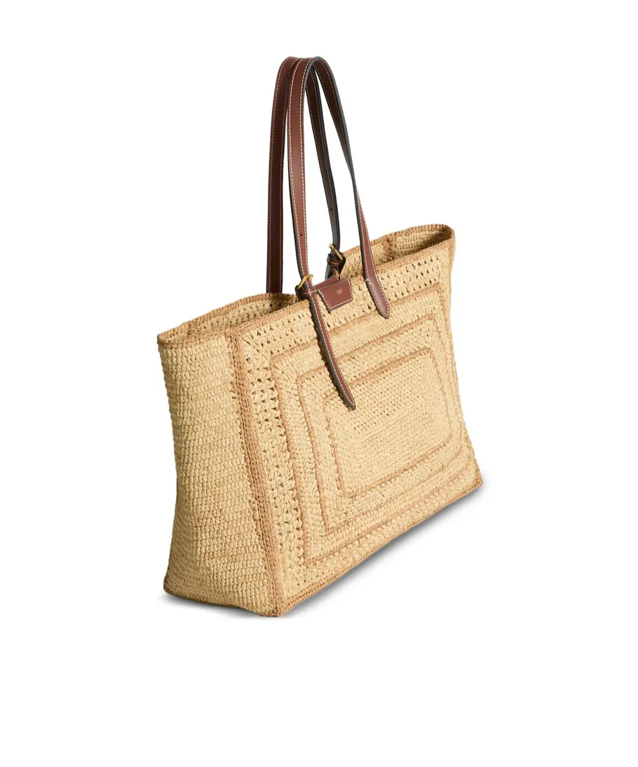 Anya Hindmarch Large Bow-Detail Raffia Tote Bag