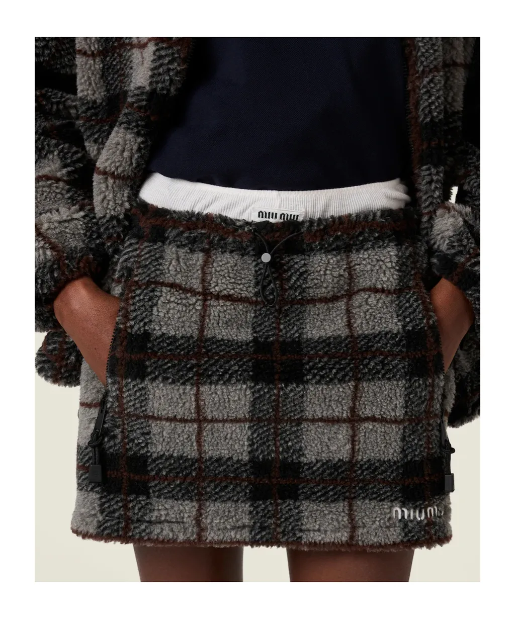 Checked Teddy Miniskirt
