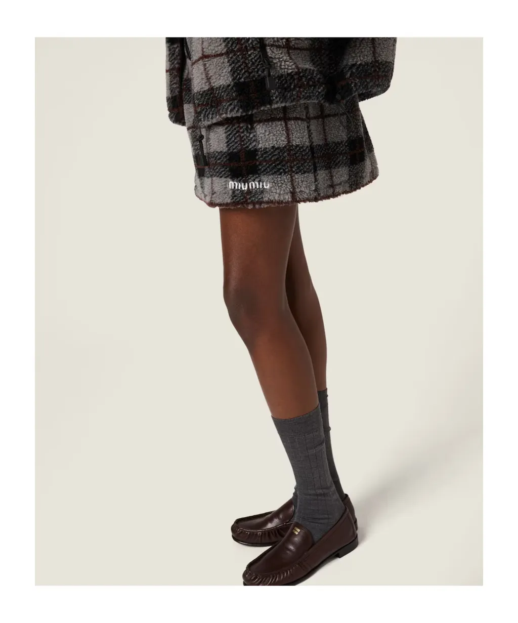 Checked Teddy Miniskirt