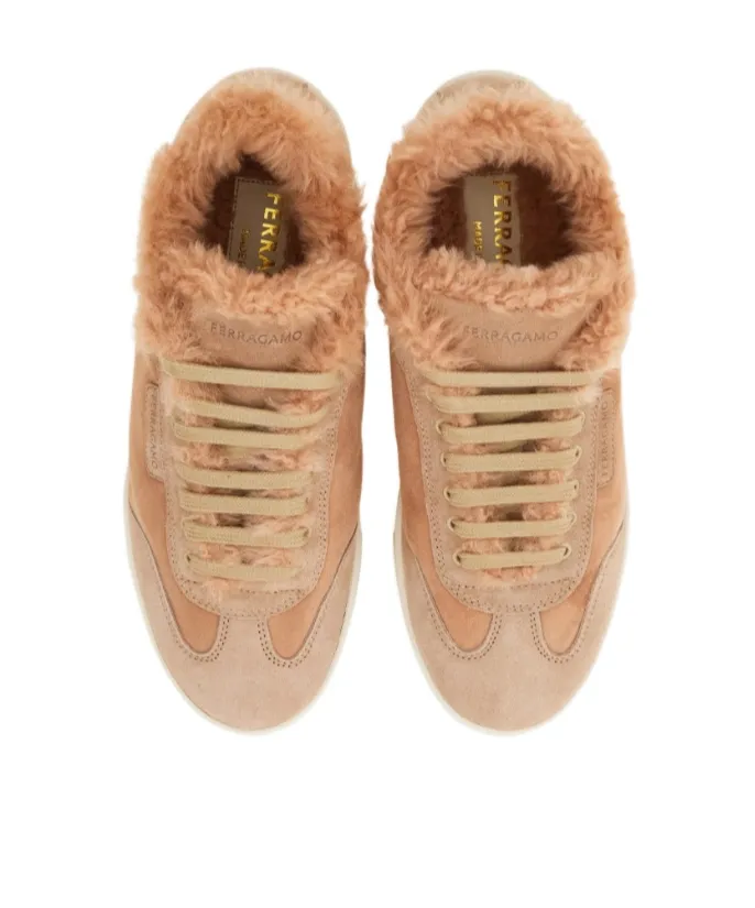 Low Cut Sneaker With Shearling Detail