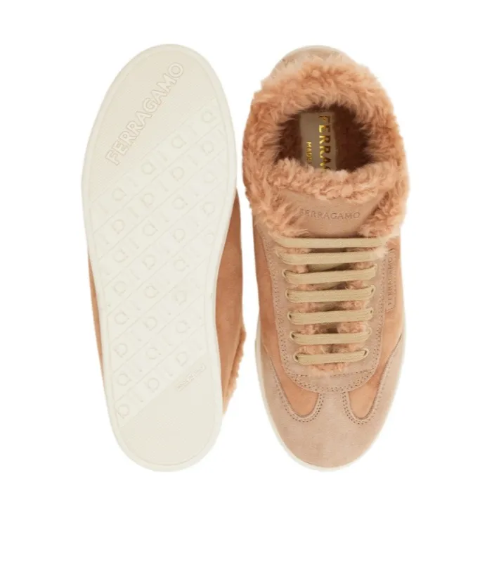 Low Cut Sneaker With Shearling Detail