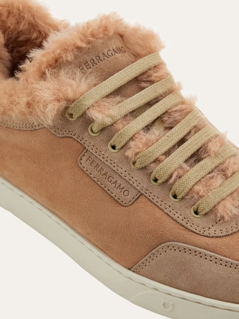 Low Cut Sneaker With Shearling Detail