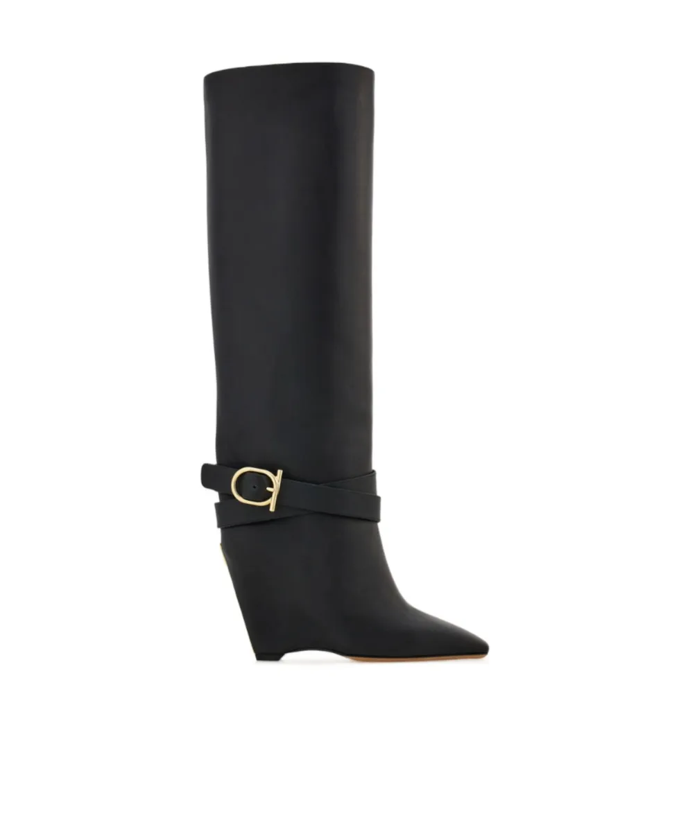 Knee High Boot With Wedge Heel