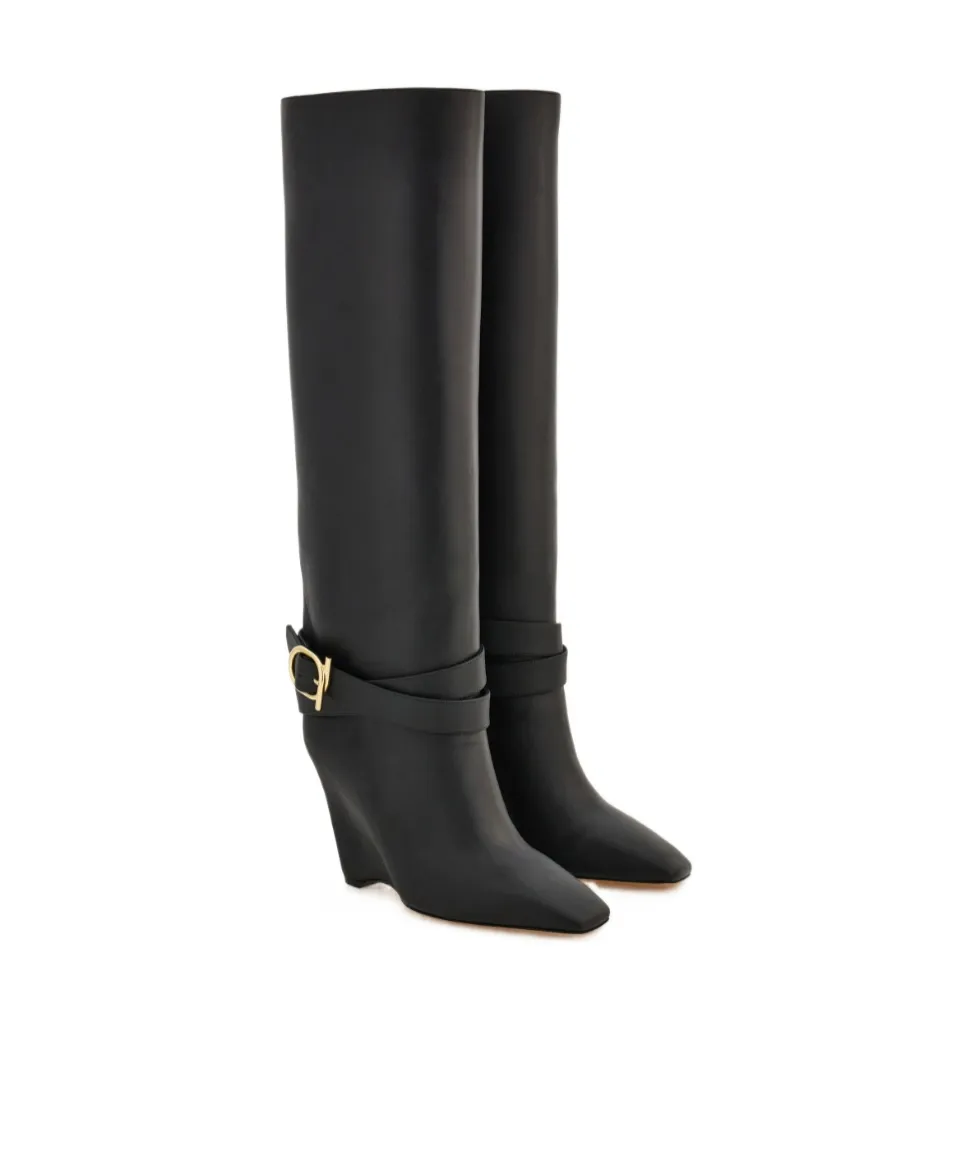 Knee High Boot With Wedge Heel