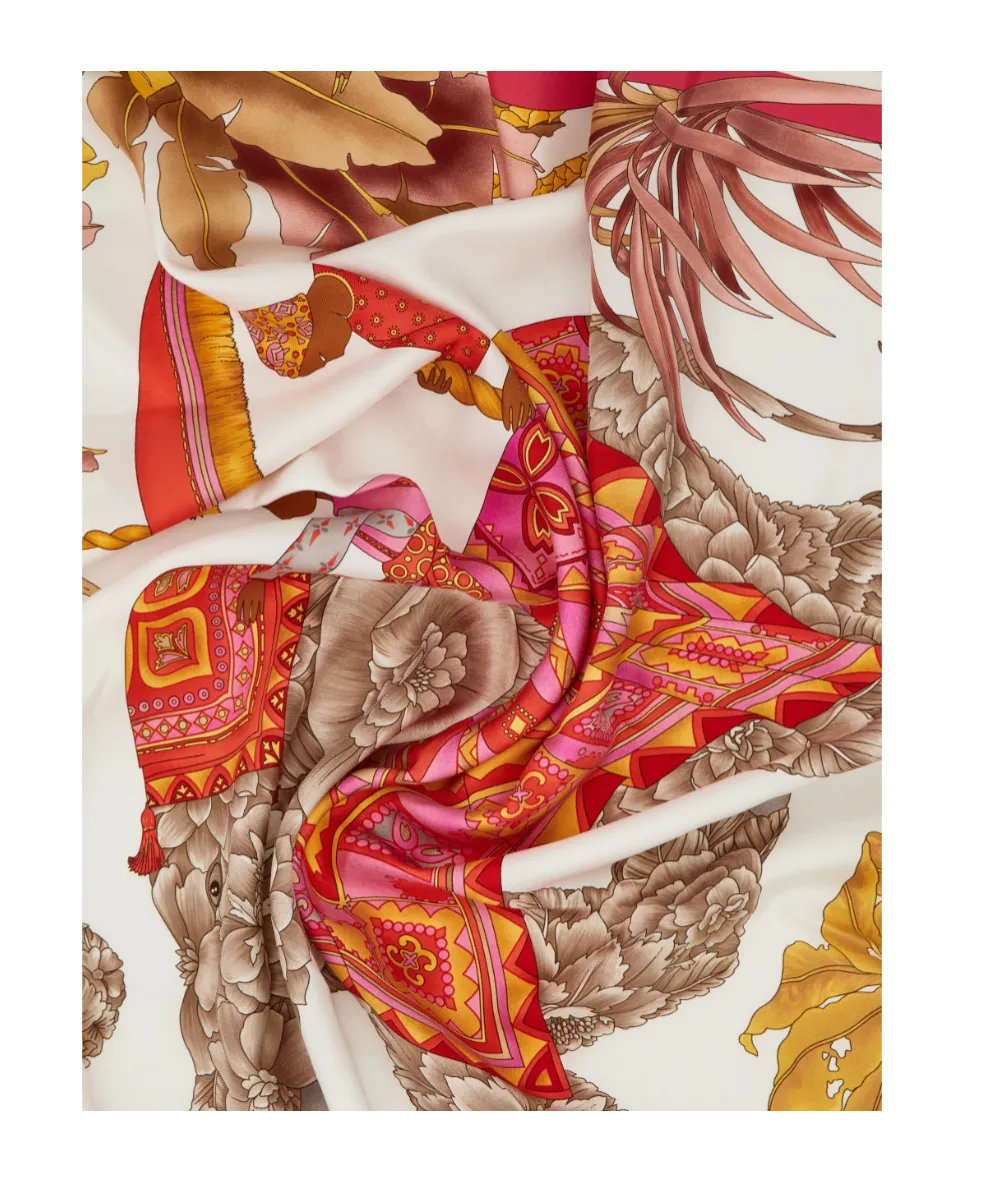 India Print Silk Scarf
