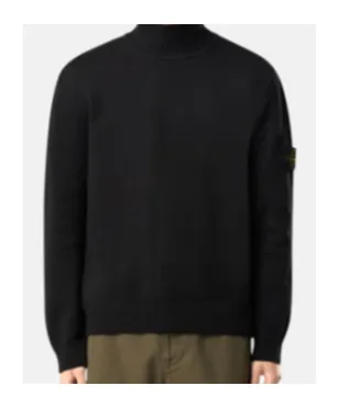 Stone Island Logo Patch Turtleneck Jumper