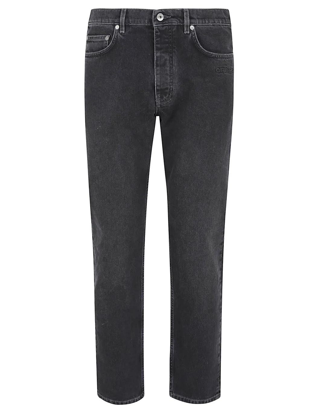 Off-White Logo Patch Straight Leg Jeans