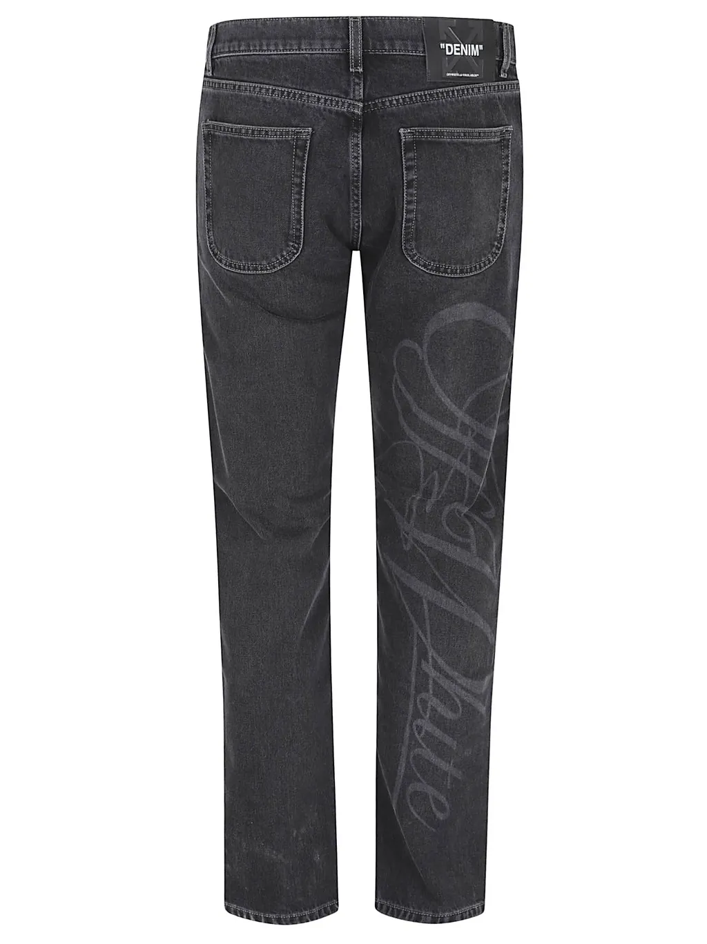 Off-White Logo Patch Straight Leg Jeans