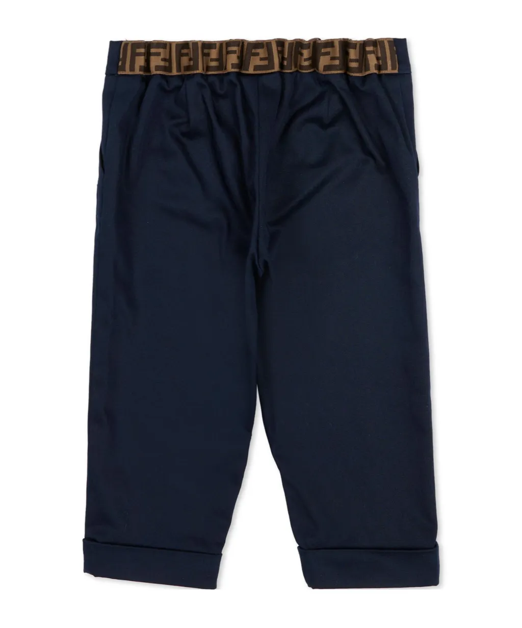 Fendi Kids Logo Embroidered Trousers