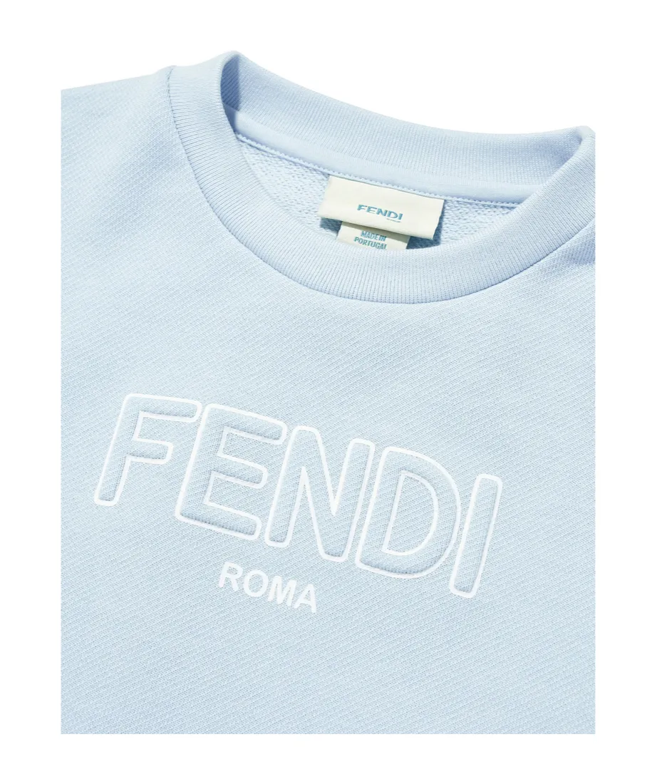 Fendi Kids Logo Printed Crewneck Top