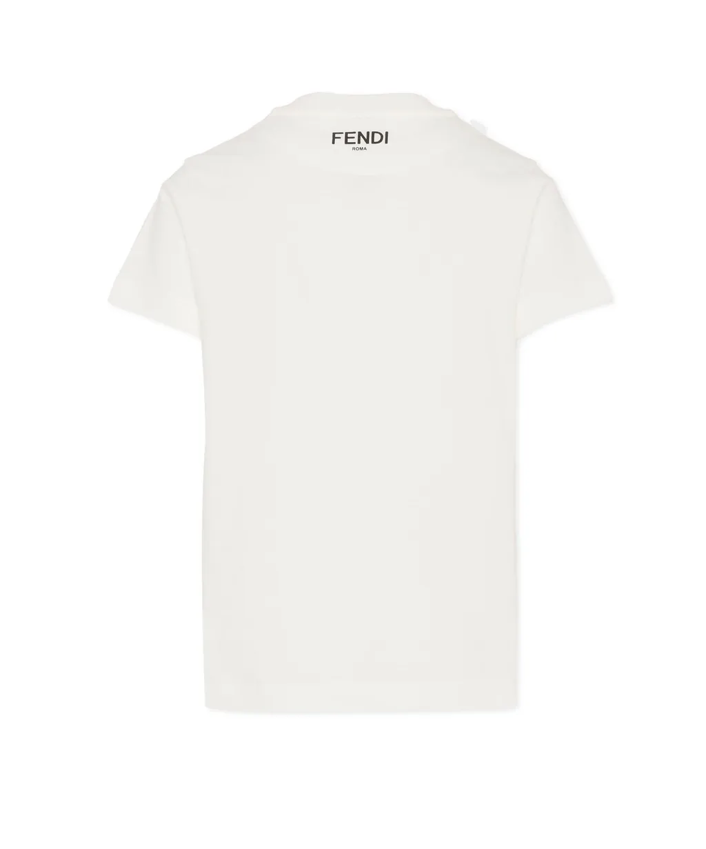 Fendi Kids Bow Printed Crewneck T-Shirt