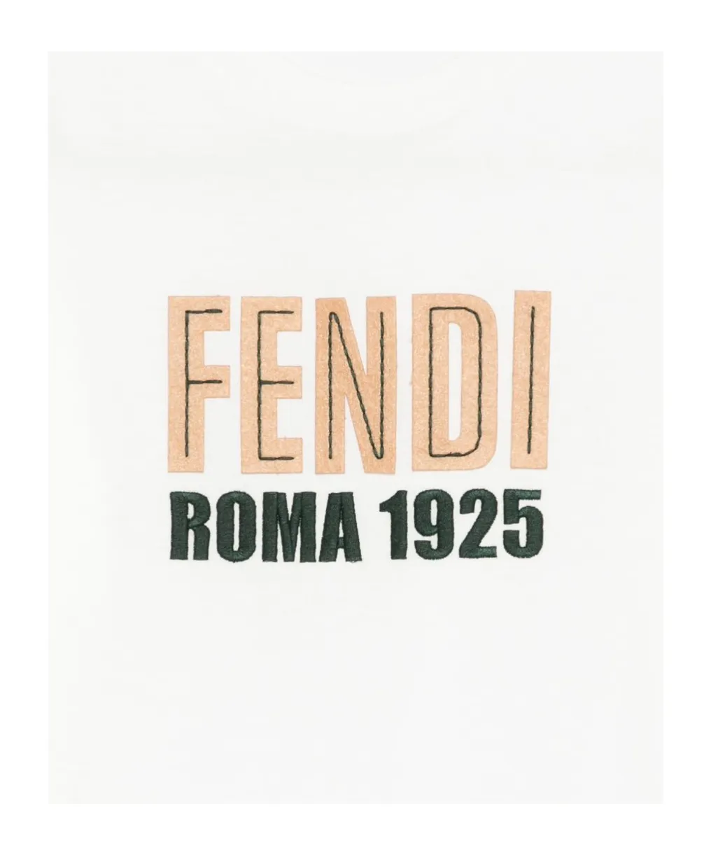 Fendi Kids Logo Printed Crewneck T-Shirt