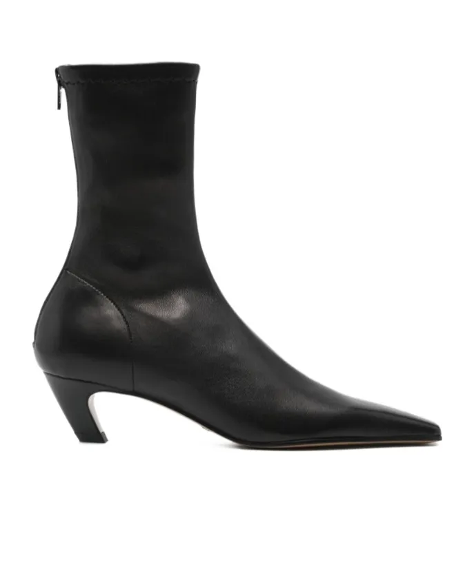 Khaite Pointed-Toe Ankle Boots