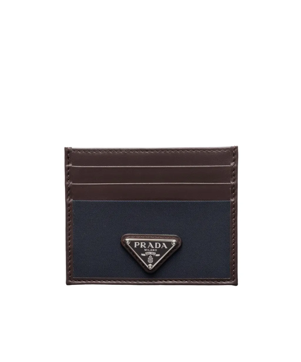 Prada Triangle-Logo Two-Toned Cardholder