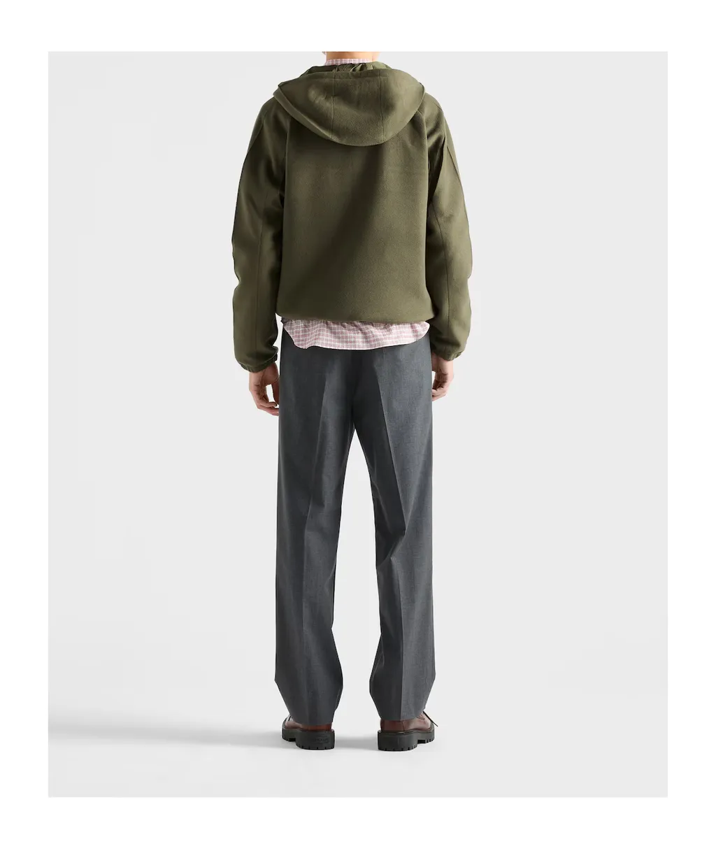 Hooded Technical Fabric Blouson Jacket