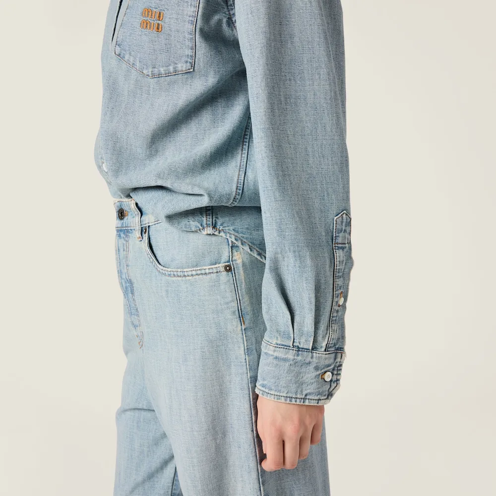 Miu Miu Button-Up Denim Shirt