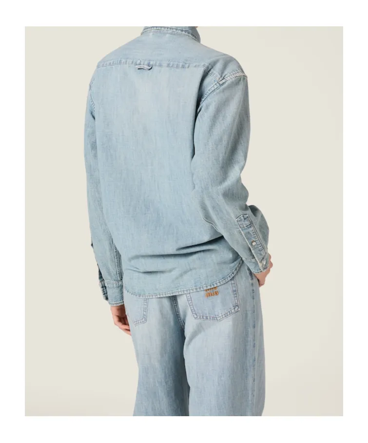 Miu Miu Button-Up Denim Shirt