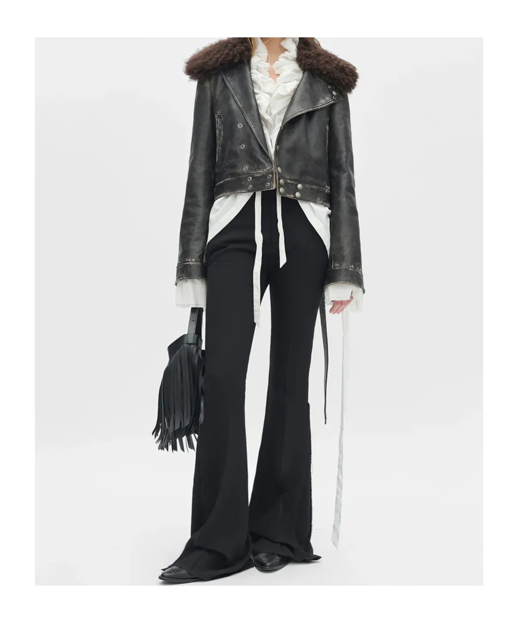 Shearling-Collar Jacket