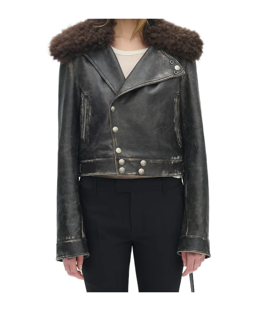 Shearling-Collar Jacket