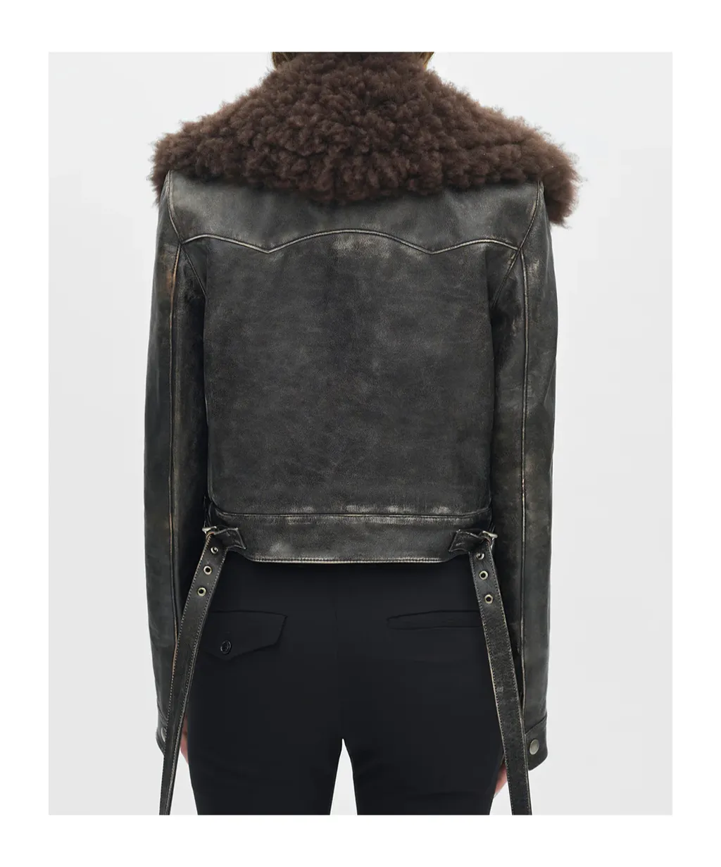 Shearling-Collar Jacket