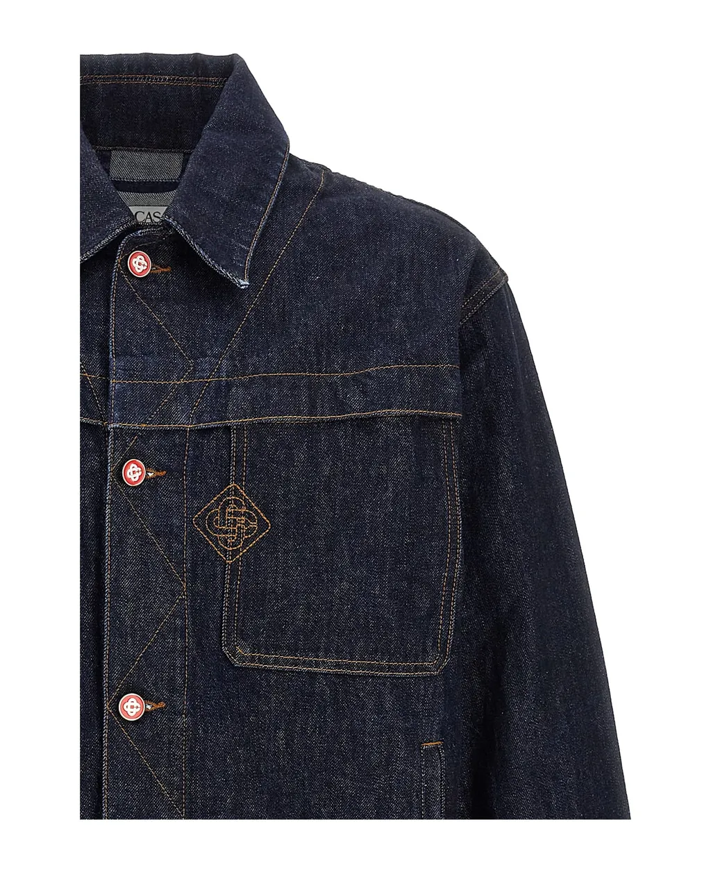 Embroidered Logo Denim Jacket
