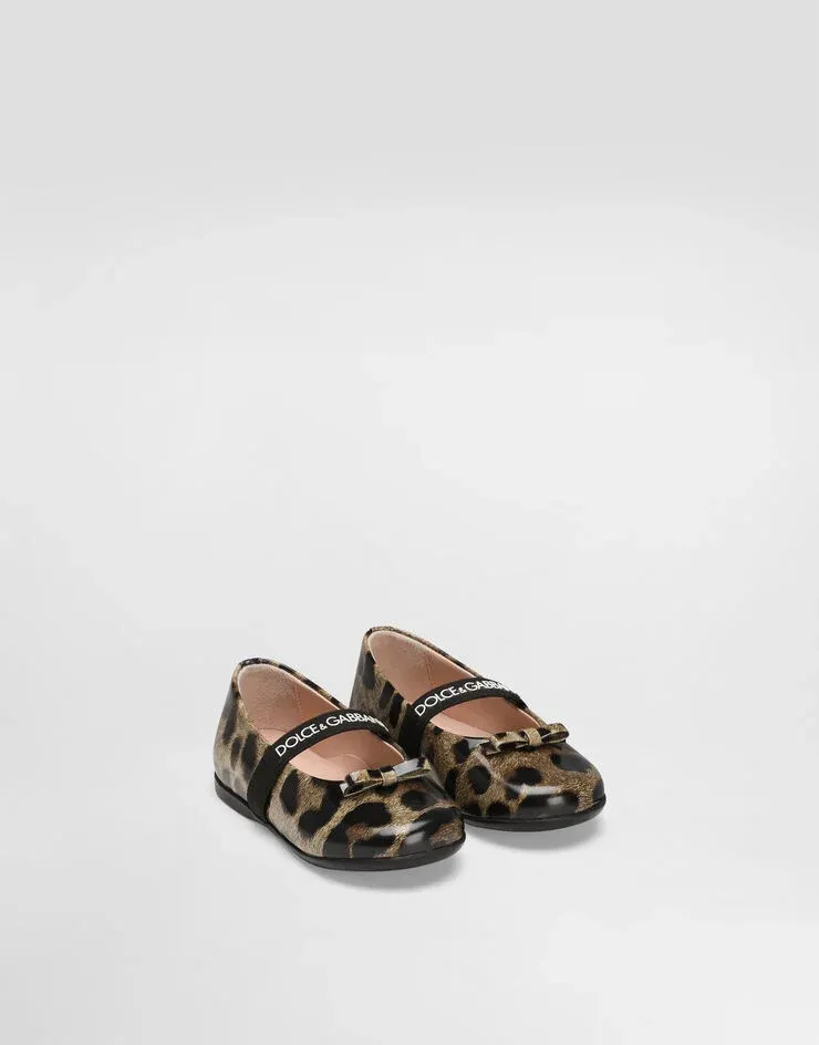 Leopard-Print Bow Ballerinas