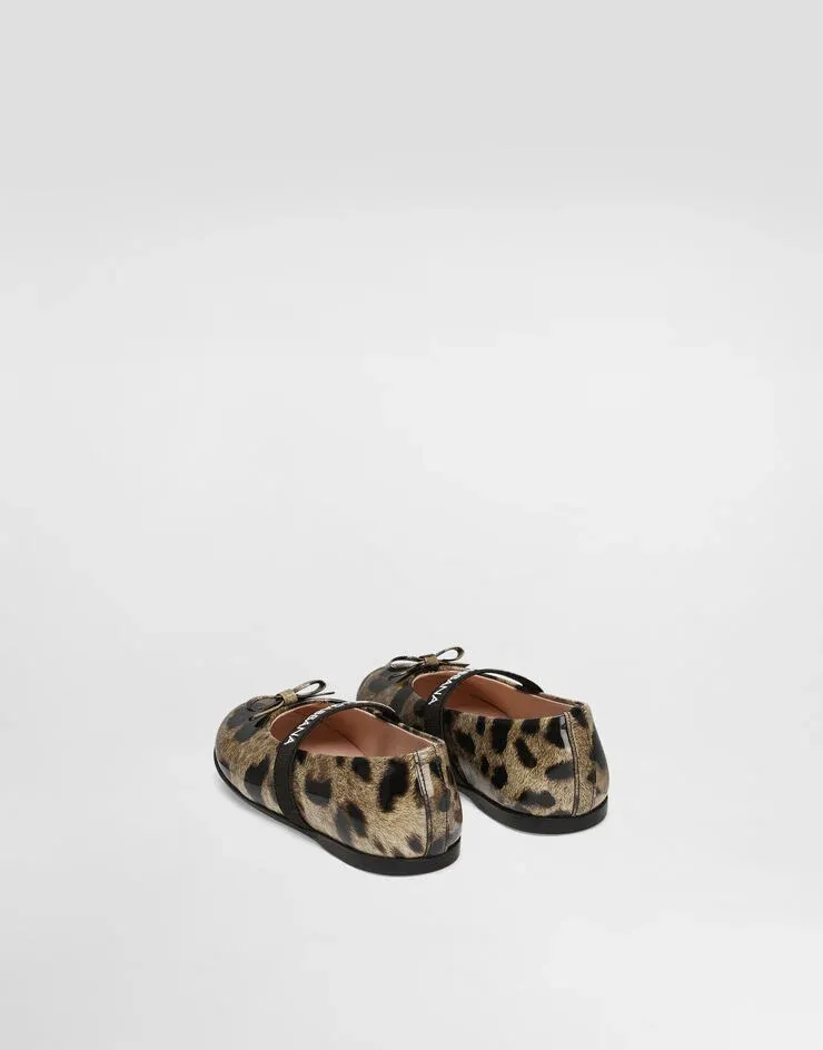 Leopard-Print Bow Ballerinas