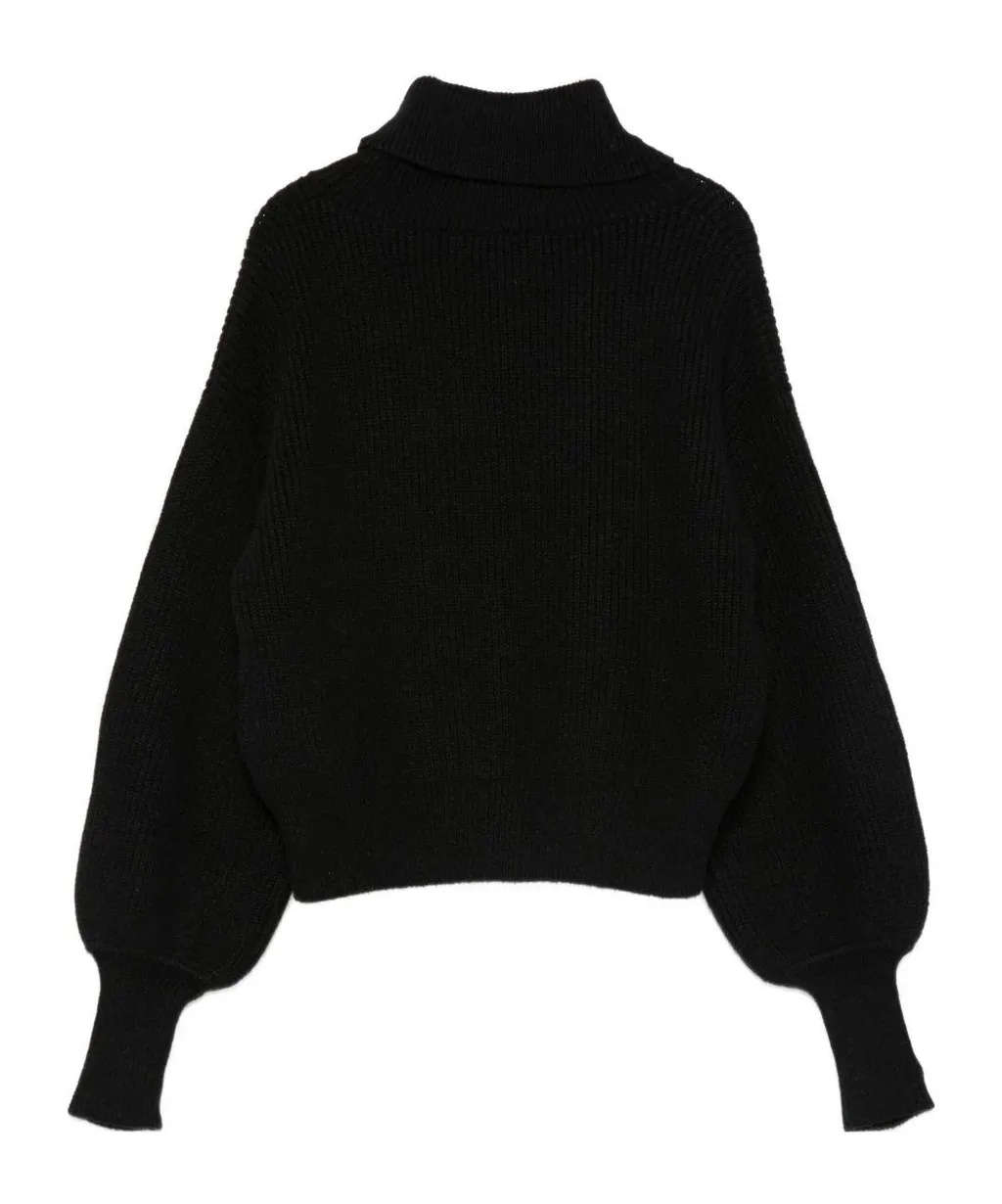 Teddy-Embroidered Turtleneck Sweater