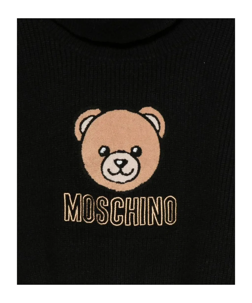 Teddy-Embroidered Turtleneck Sweater