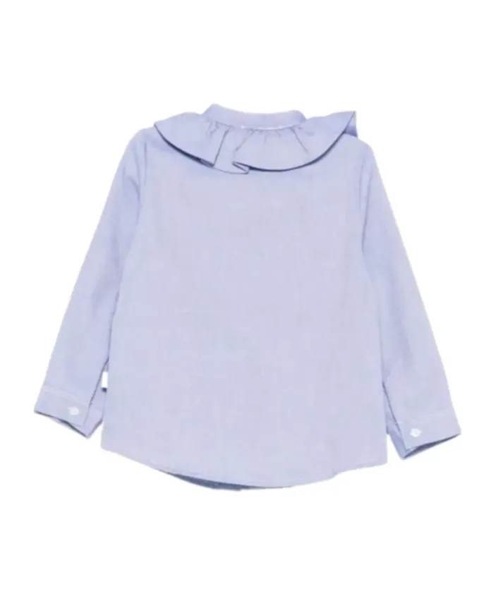 Ruffled-Collar Cotton Shirt